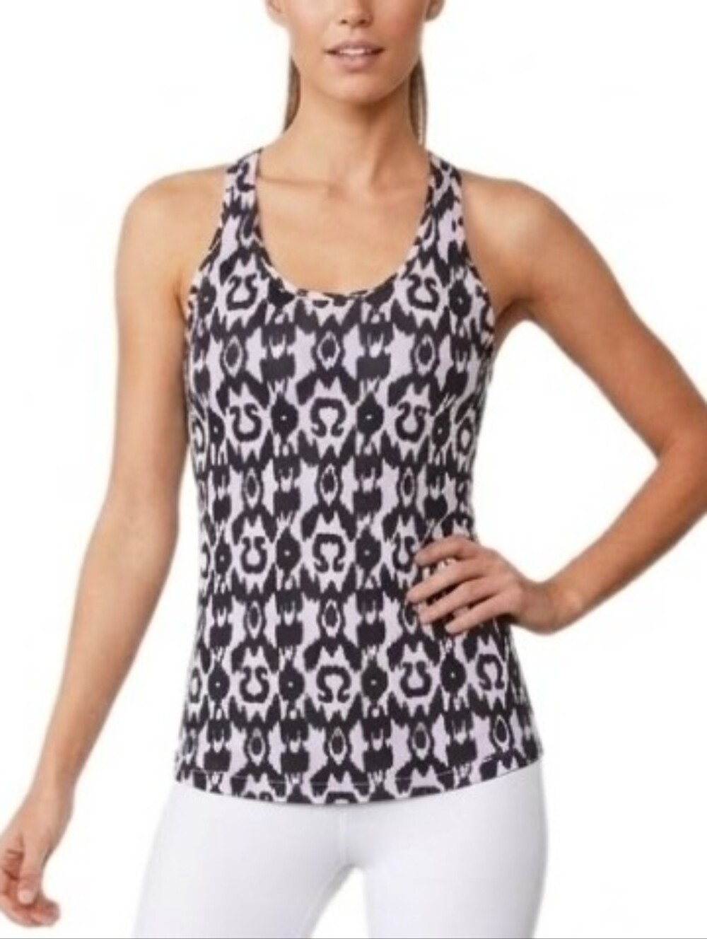 Lululemon Sports Top Cool Racerback Ikat Purple Black Size 6